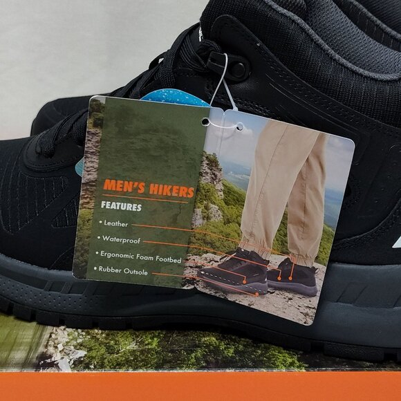 Ozark Trail Tech Hiker Waterproof Leather Outdoor Men's US 10 EUR 43 Shoes NIB - Picture 10 of 12